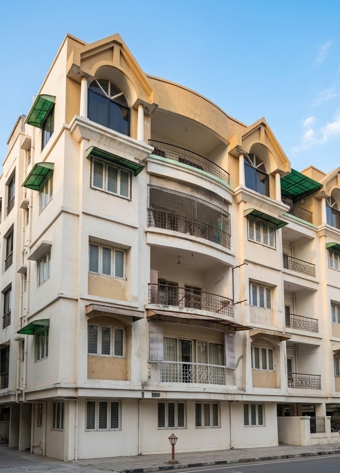 Outside building